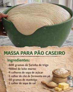 Massa para pão caseiro, esse segredinho deixa igual uma nuvem