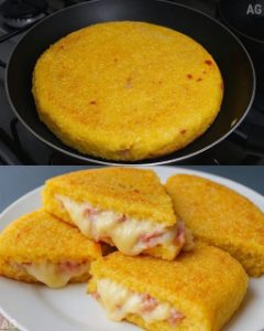 Cuscuz de frigideira em minutinhos! Pro café ou lanche da tarde é perfeito!