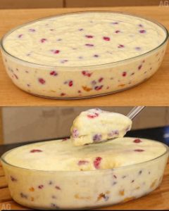 Pavê de leite ninho com morango