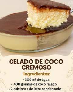 Gelado de coco cremoso com chocolate uma receita de poucos ingredientes perfeita para a páscoa