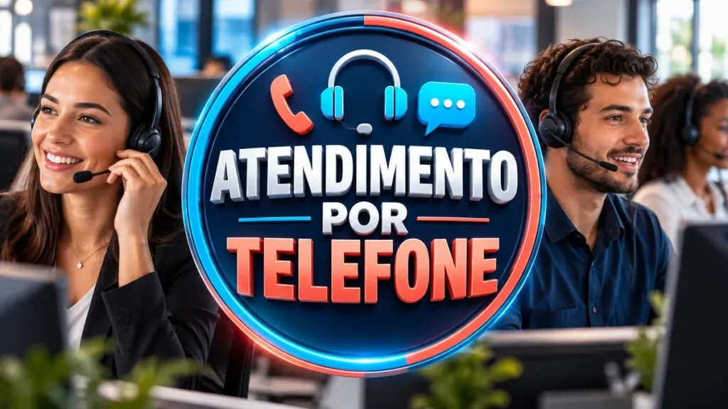 Arte ilustrativa 16:9 sobre atendimento receptivo por telefone, categoria empregos, no AulaFocus