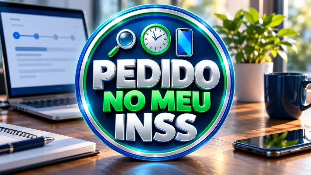 Arte ilustrativa 16:9 sobre como acompanhar pedido no meu inss, categoria inss, no AulaFocus