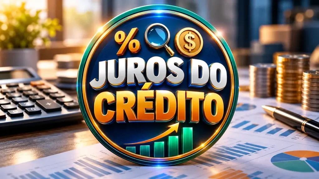 Arte ilustrativa 16:9 sobre como entender juros do crédito, categoria finanças, no AulaFocus