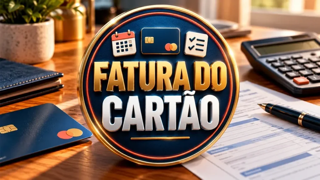 Arte ilustrativa 16:9 sobre como funciona fatura do cartão, categoria cartão, no AulaFocus