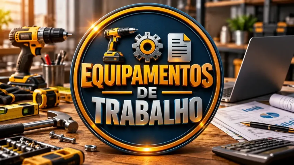 Arte ilustrativa 16:9 sobre consórcio para equipamentos de trabalho, categoria consórcios, no AulaFocus