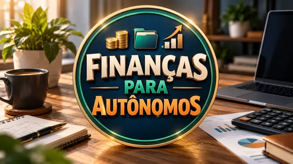 Arte ilustrativa 16:9 sobre controle financeiro para autônomos, categoria finanças, no AulaFocus