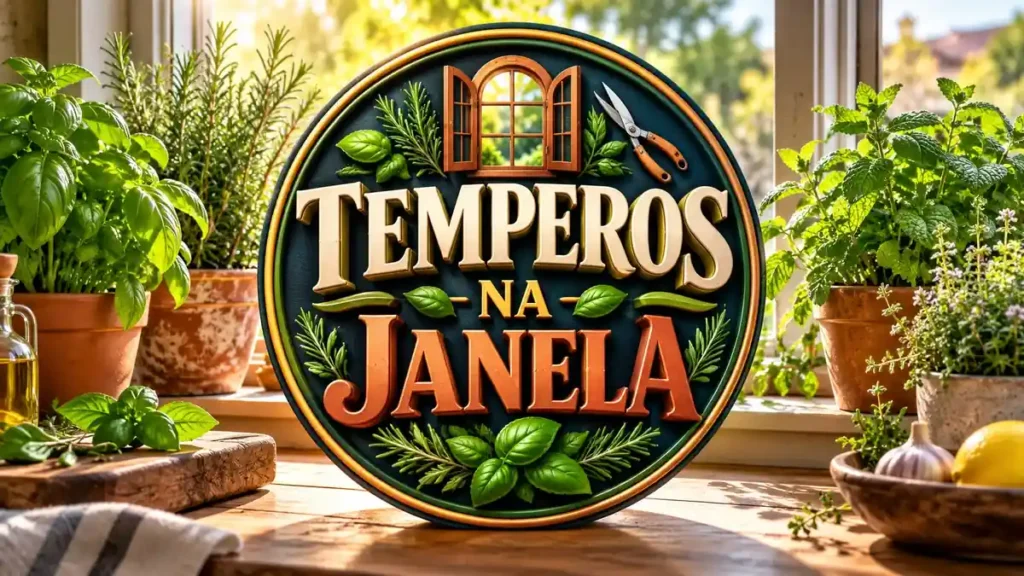 Arte ilustrativa 16:9 sobre cultivo de temperos na janela, categoria jardim, no AulaFocus