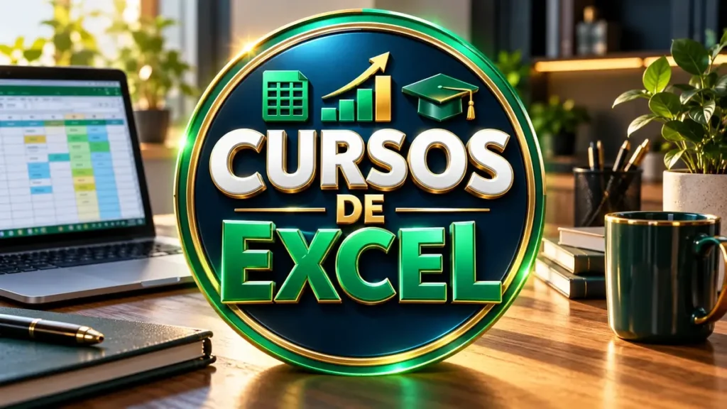 Arte ilustrativa 16:9 sobre cursos de excel gratuitos, categoria cursos, no AulaFocus