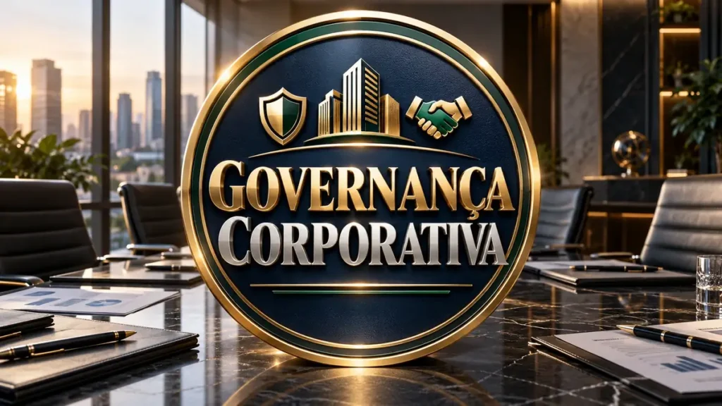 Arte ilustrativa 16:9 sobre governança corporativa na bolsa, categoria ações, no AulaFocus