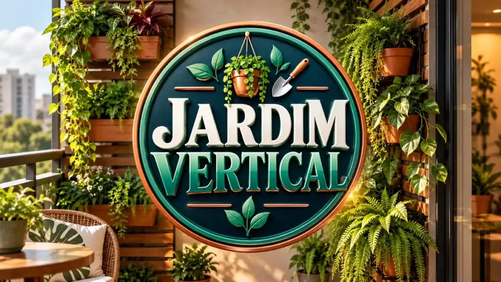 Arte ilustrativa 16:9 sobre jardim vertical em espaços pequenos, categoria jardim, no AulaFocus