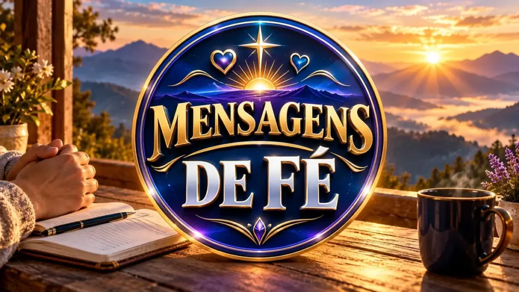 Arte ilustrativa 16:9 sobre mensagens de fé e coragem, categoria espiritualidade, no AulaFocus