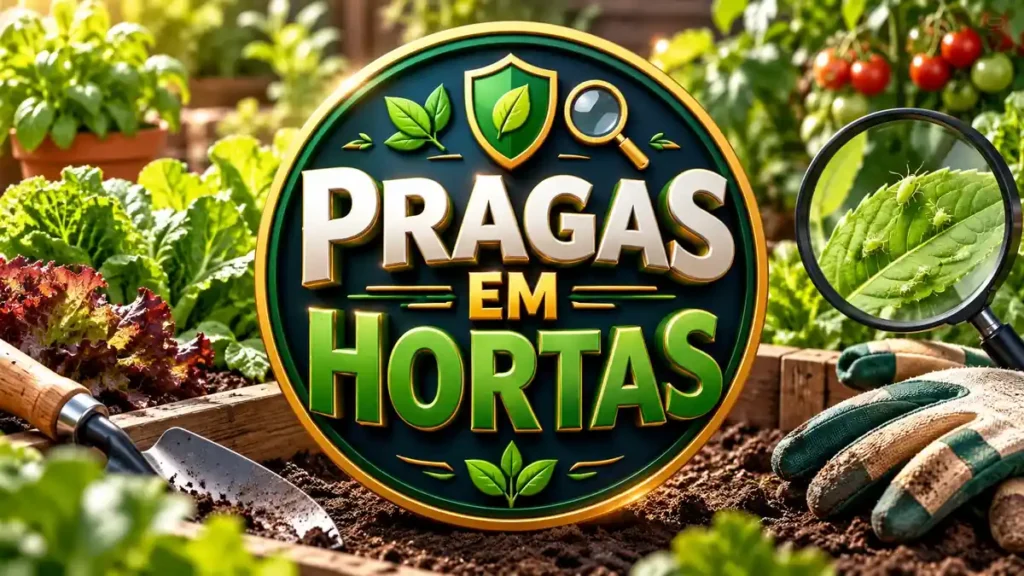 Arte ilustrativa 16:9 sobre prevenção de pragas em hortas, categoria jardim, no AulaFocus