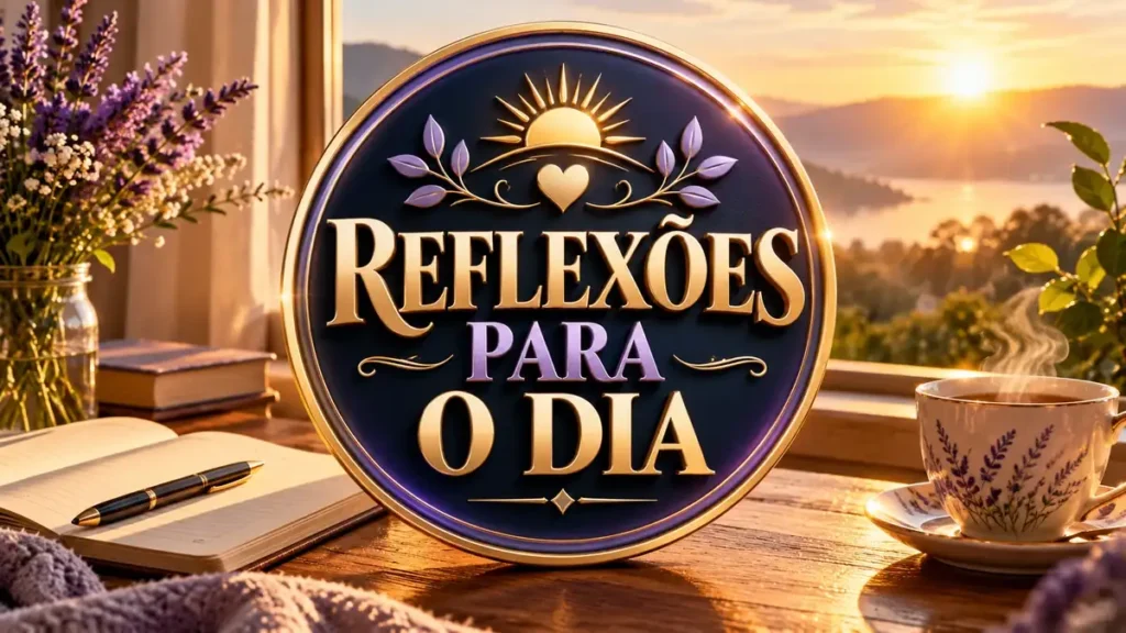 Arte ilustrativa 16:9 sobre reflexões para começar bem o dia, categoria espiritualidade, no AulaFocus