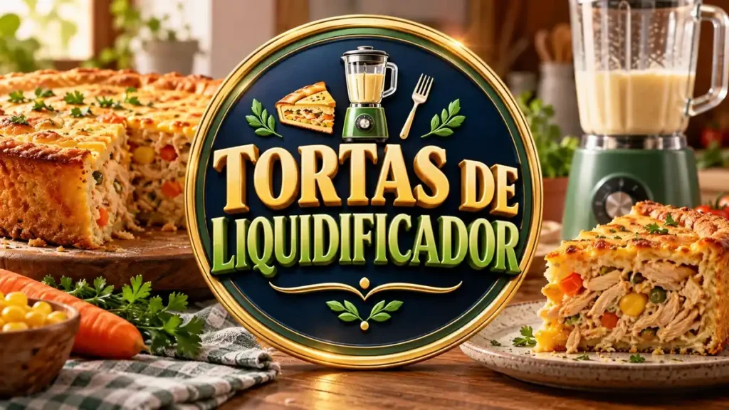 Arte ilustrativa 16:9 sobre tortas salgadas de liquidificador, categoria receitas, no AulaFocus
