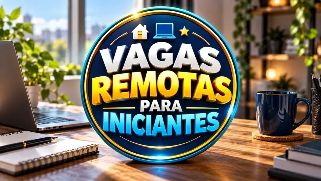 Arte ilustrativa 16:9 sobre vagas remotas para quem está começando, categoria empregos, no AulaFocus