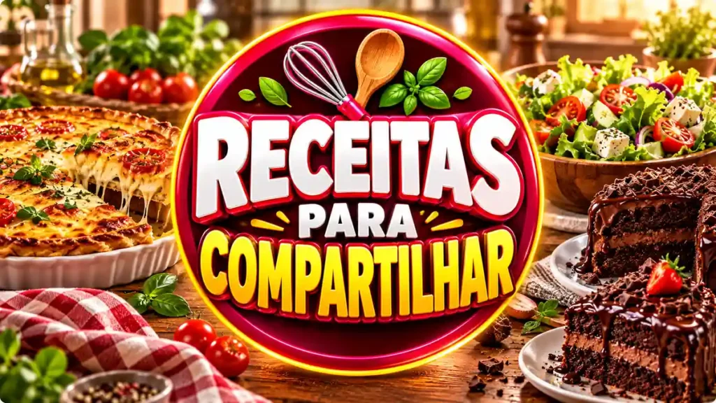 Ilustração editorial do tema Receitas para Compartilhar com pratos caseiros em ambiente de cozinha