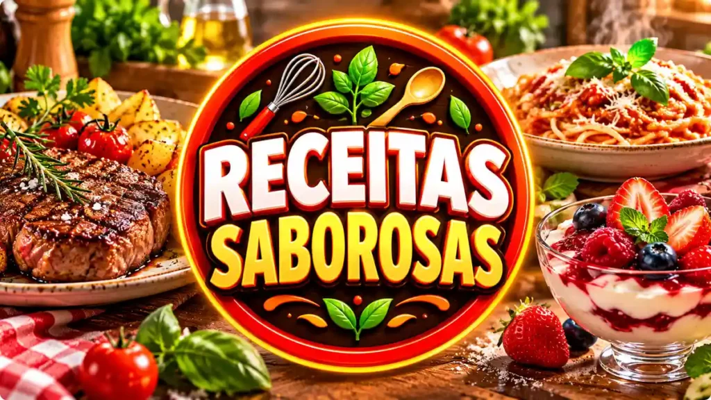 Ilustração editorial do tema Receitas Saborosas com pratos caseiros em ambiente de cozinha
